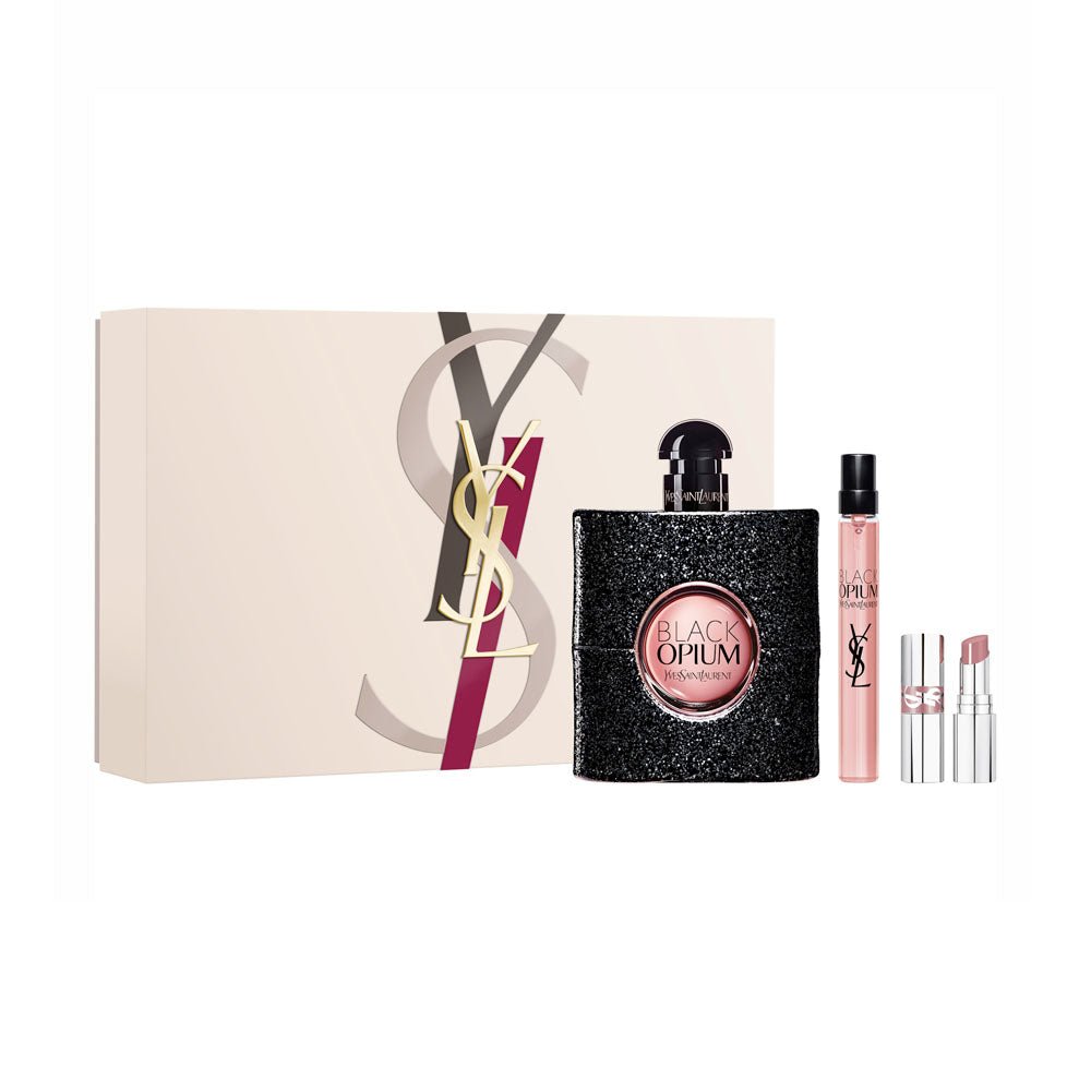 YvesSaintLaurentBlackOpiumGiftSet90mlEDP_10mlEDP_MiniLoveshineLipstick-44NudeLavaliere.jpg YSL Black Opium Gift Set 90ml EDP + 10ml EDP + Mini Loveshine Lipstick - 44 Nude Lavalière - Image 1