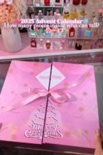 Pink Christmas advent calendar box